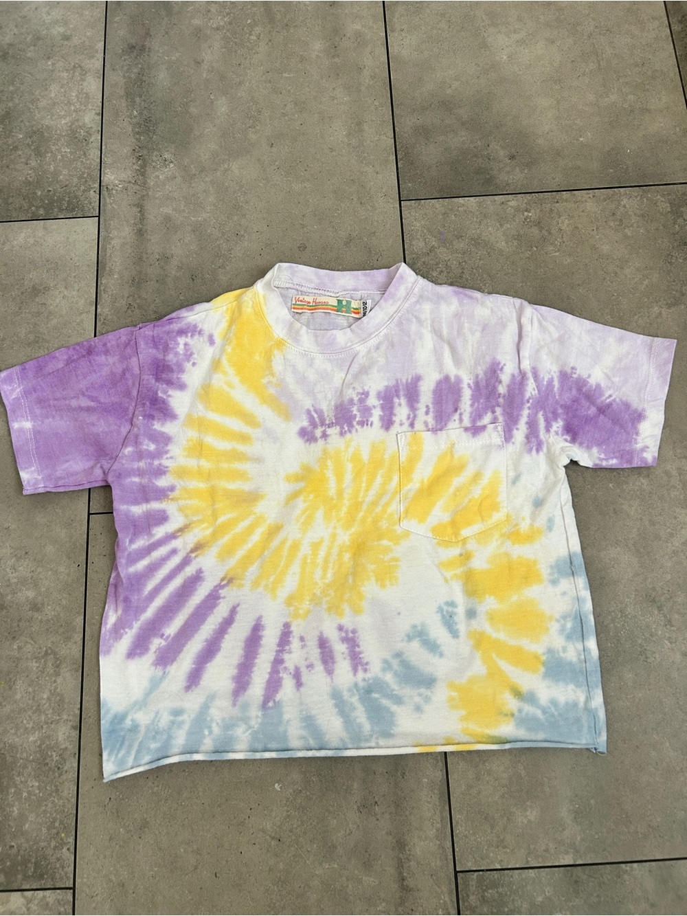 Girls Vintage Havana multi tie dye short sleeve t-shirt M(10-12)